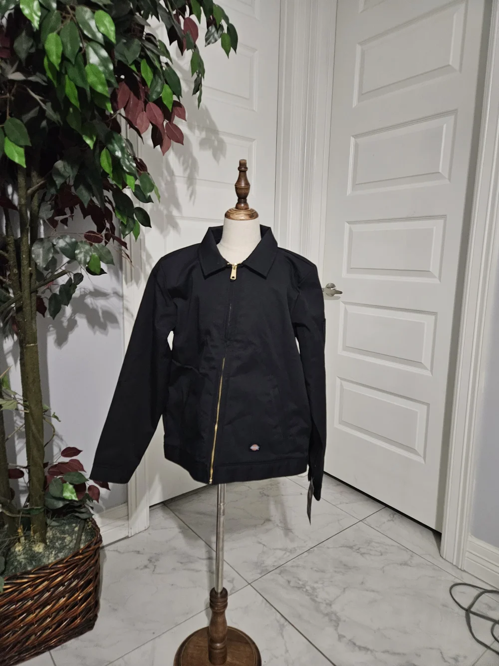 Dickies Black Kids Raincoat with Gold Zipper